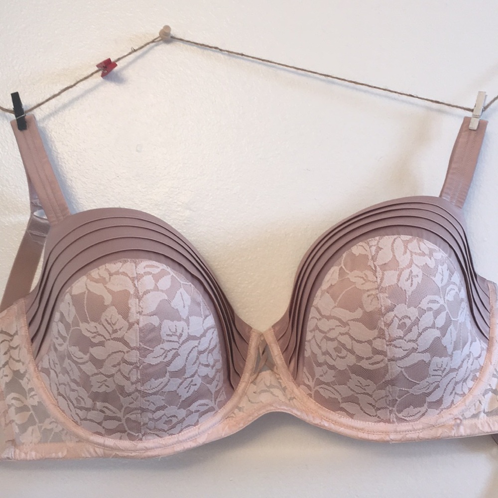 Pink lace Adore Me bra